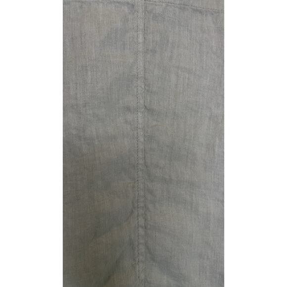 Flax Linen Asymmetric Jacket Top Medium Green Lagenlook Minimalist Artsy Beachy - Picture 6 of 14